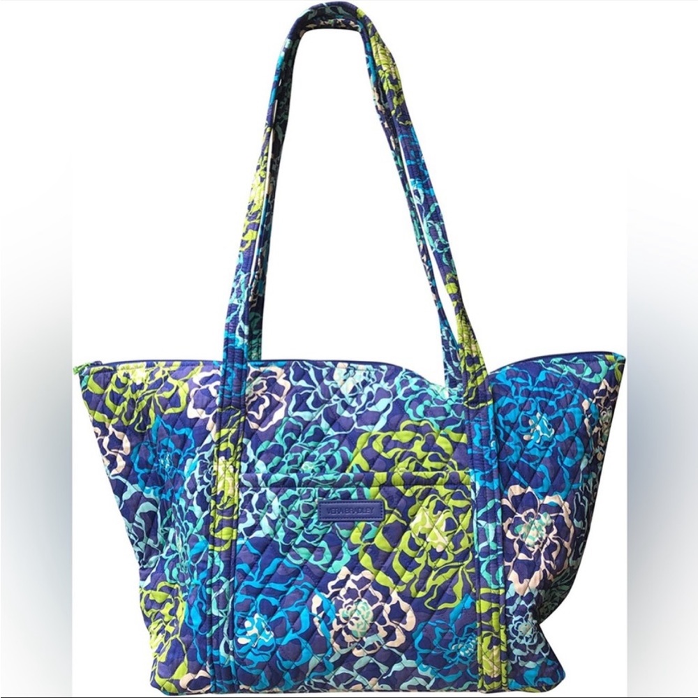 Vera Bradley Large Miller Travel Tote Bag in "Katalina Blue" Pattern